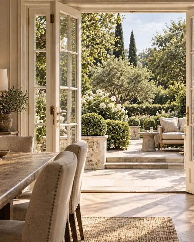French doors viewed from the room