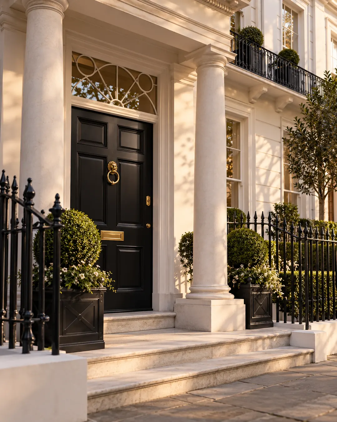 Classic black bespoke entrance door example