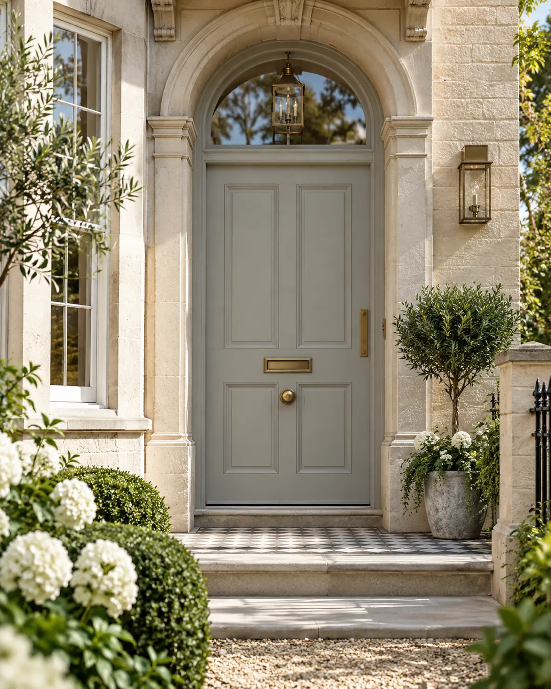 Warm greige bespoke entrance door example
