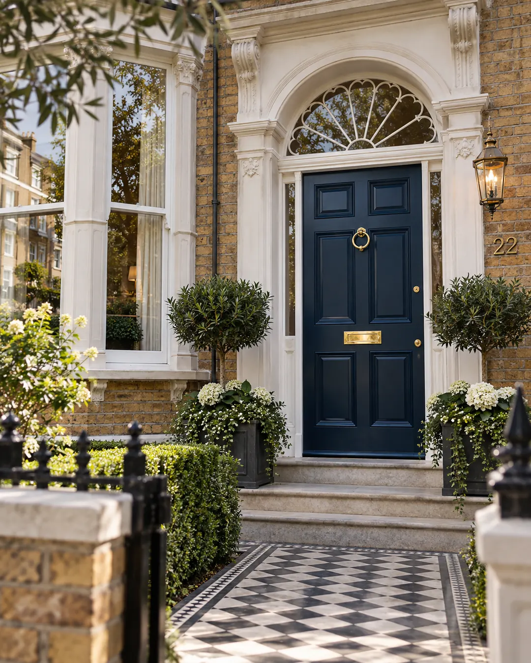 Deep navy bespoke entrance door example