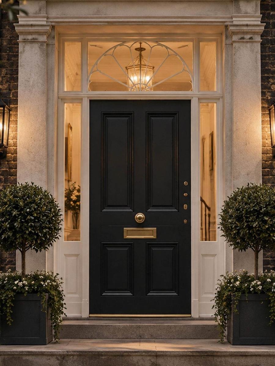 Black entrance door