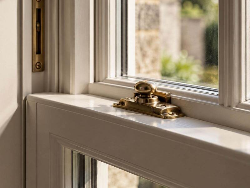 Traditional brass sash fastener