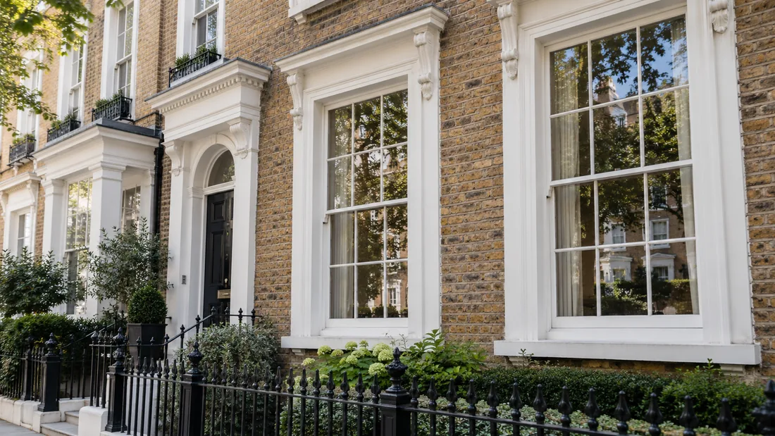 Finished Box Sash timber windows in a period property