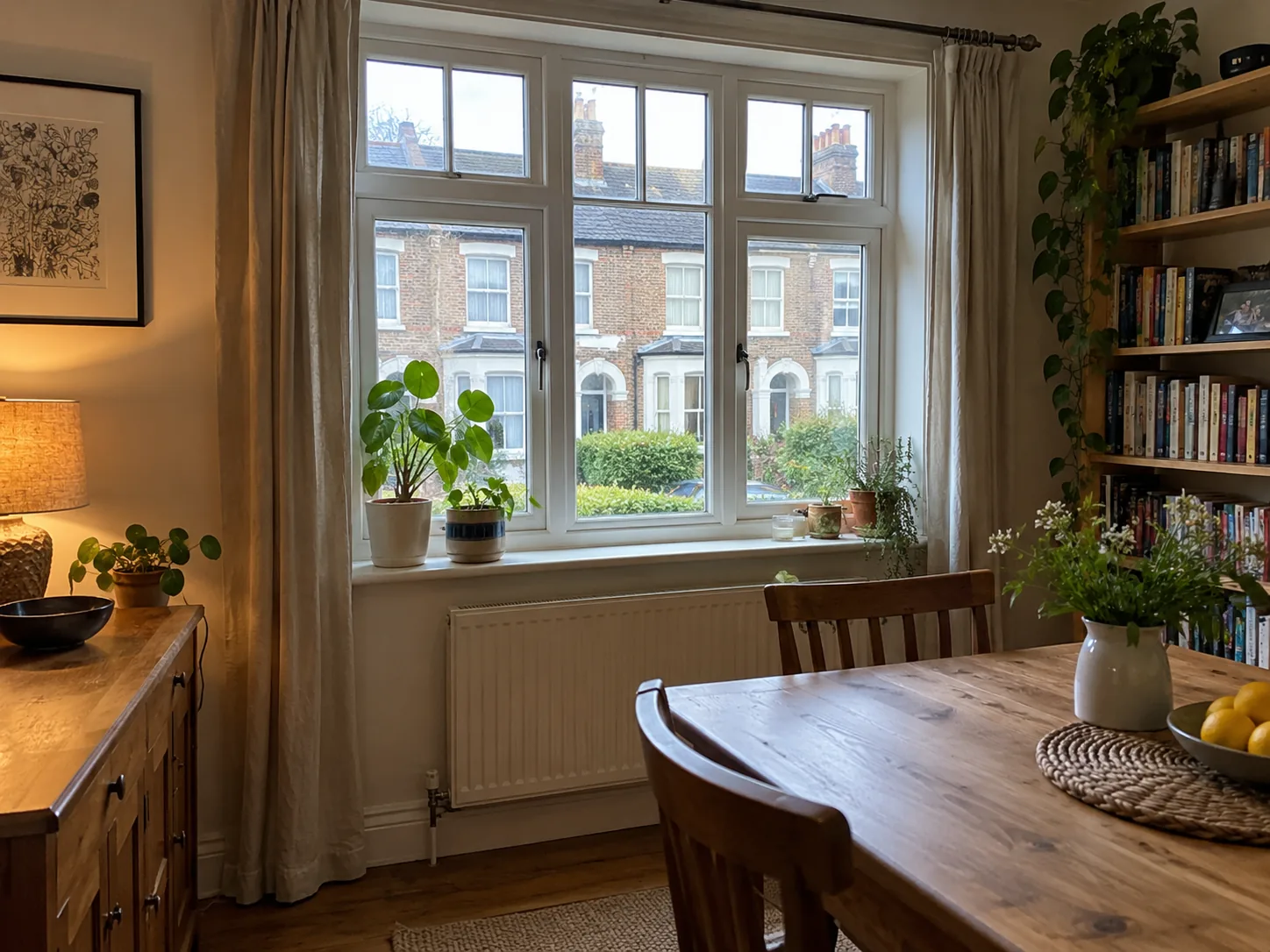 Bay window with timber casement frames