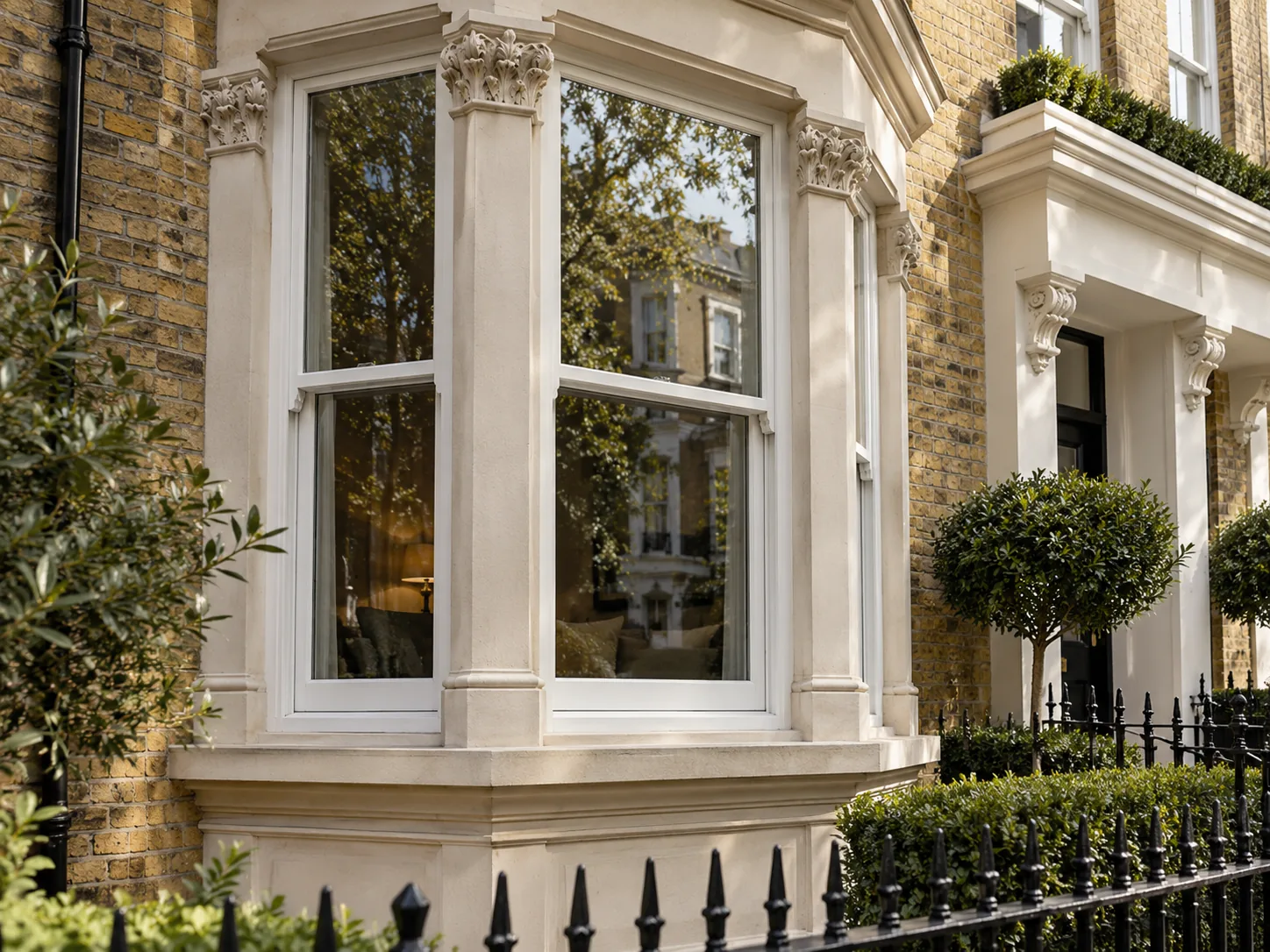 Replacement bay windows on a period townhouse