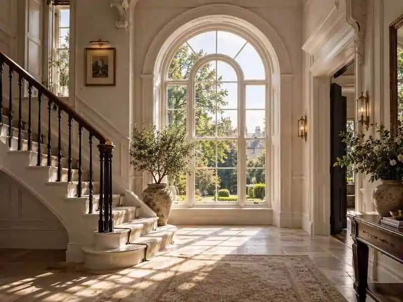 Full-height arched hall