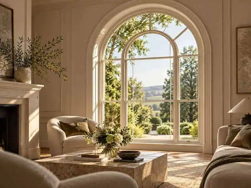 Arched sitting-room window